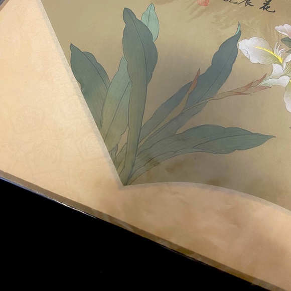 Vintage Bird Painting, Of Bird Sitting On Branch With Floral Scene - Picture 4 of 7